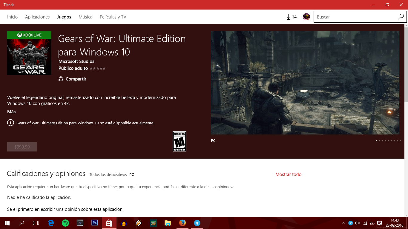 Gears of War: Ultimate Edition aparece en la Tienda de Windows 10