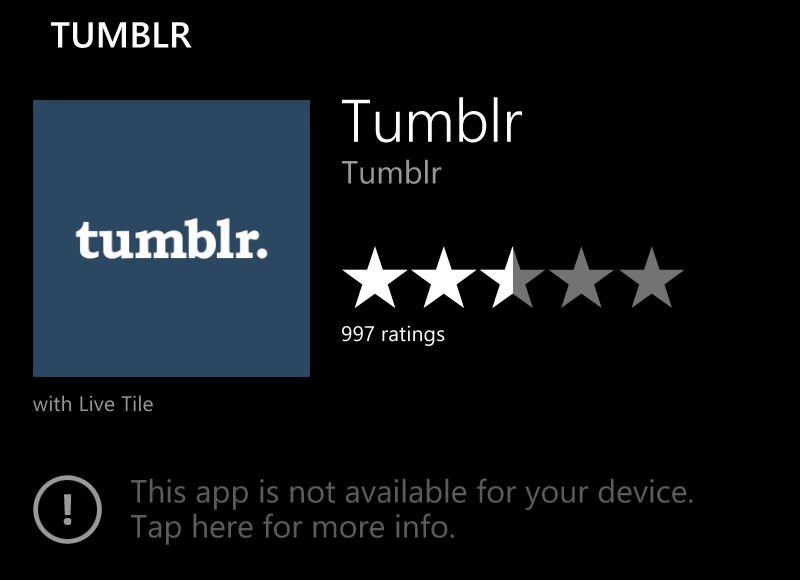 Tumblr retira su aplicación de la tienda y finaliza el soporte para Windows Phone