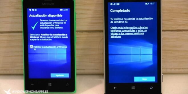 actualizacion windows 10 mobile