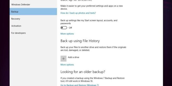 Windows 10 PC también permitirá backups en Onedrive como en la versión móvil