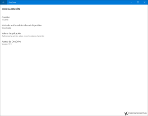 Os mostramos OneDrive UWP para Windows 10 en Español