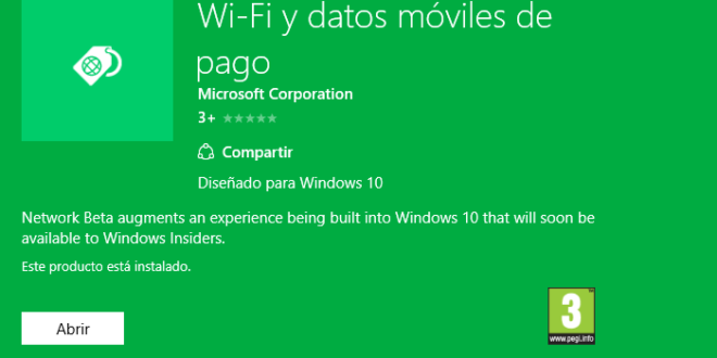 Wifi y Datos móviles de pago nueva App que aparece con las últimas Builds