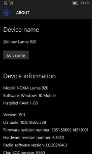 La Build 10586.338 ya se está probando internamente como acumulativa para Windows 10 Mobile
