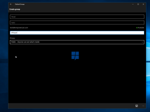 Nuevas imágenes de la aplicación universal de Outlook Groups en Windows 10 PC