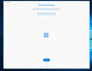 Nuevas imágenes de la aplicación universal de Outlook Groups en Windows 10 PC