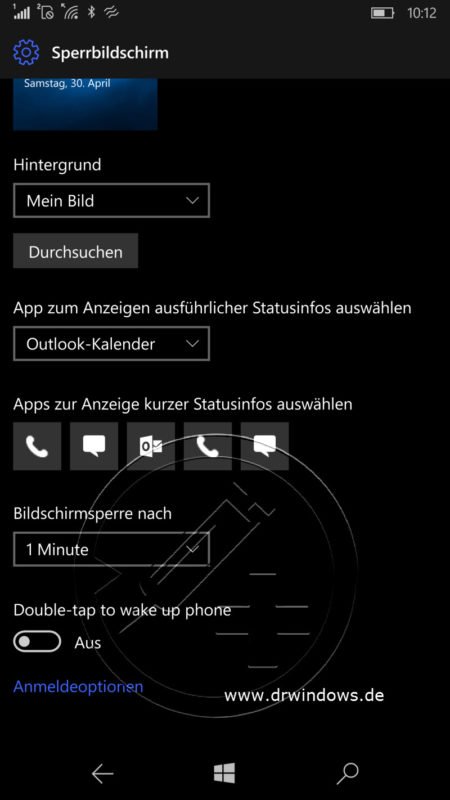 doble toque para activar el telefono lumia 950 XL