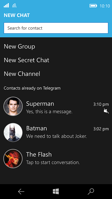 Unigram, el cliente UWP de Telegram para Windows 10, ya está en desarrollo, te mostramos los primeros bocetos