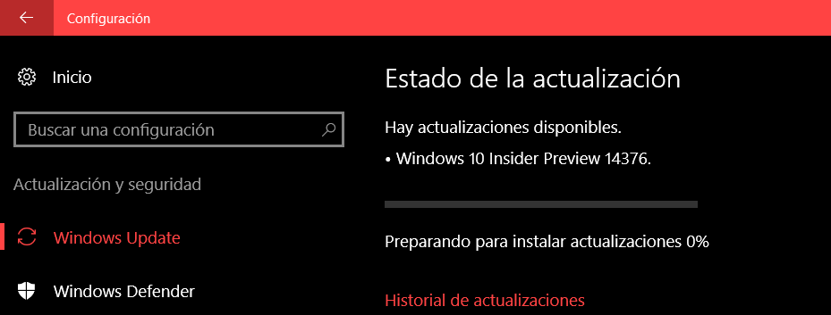 Errores conocidos de la Build 14376 de Windows 10