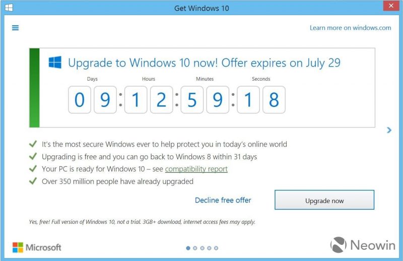 cuenta atras Windows 10
