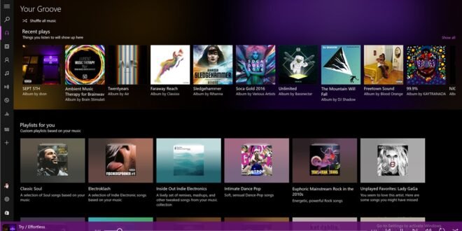 Tu Groove llega a los anillos Lento y release de Windows 10