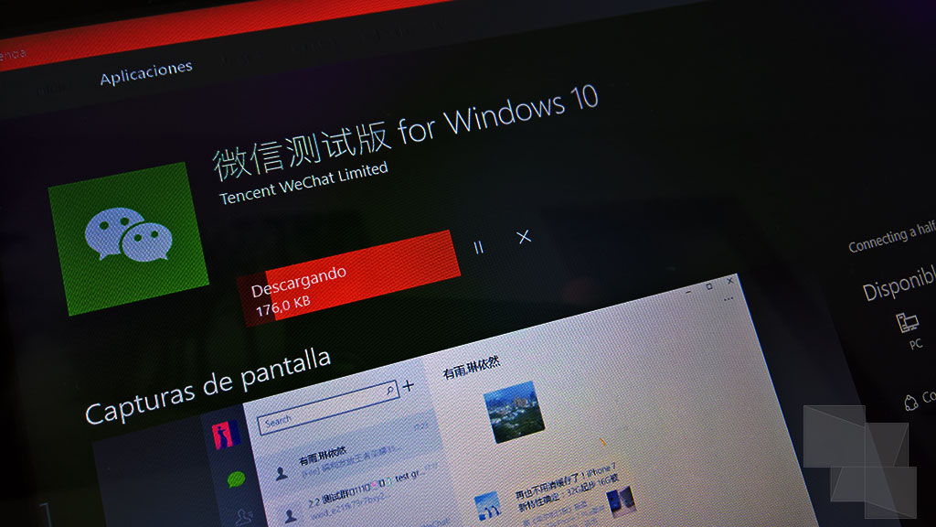 WeChat para Windows 10 ya se muestra en la tienda