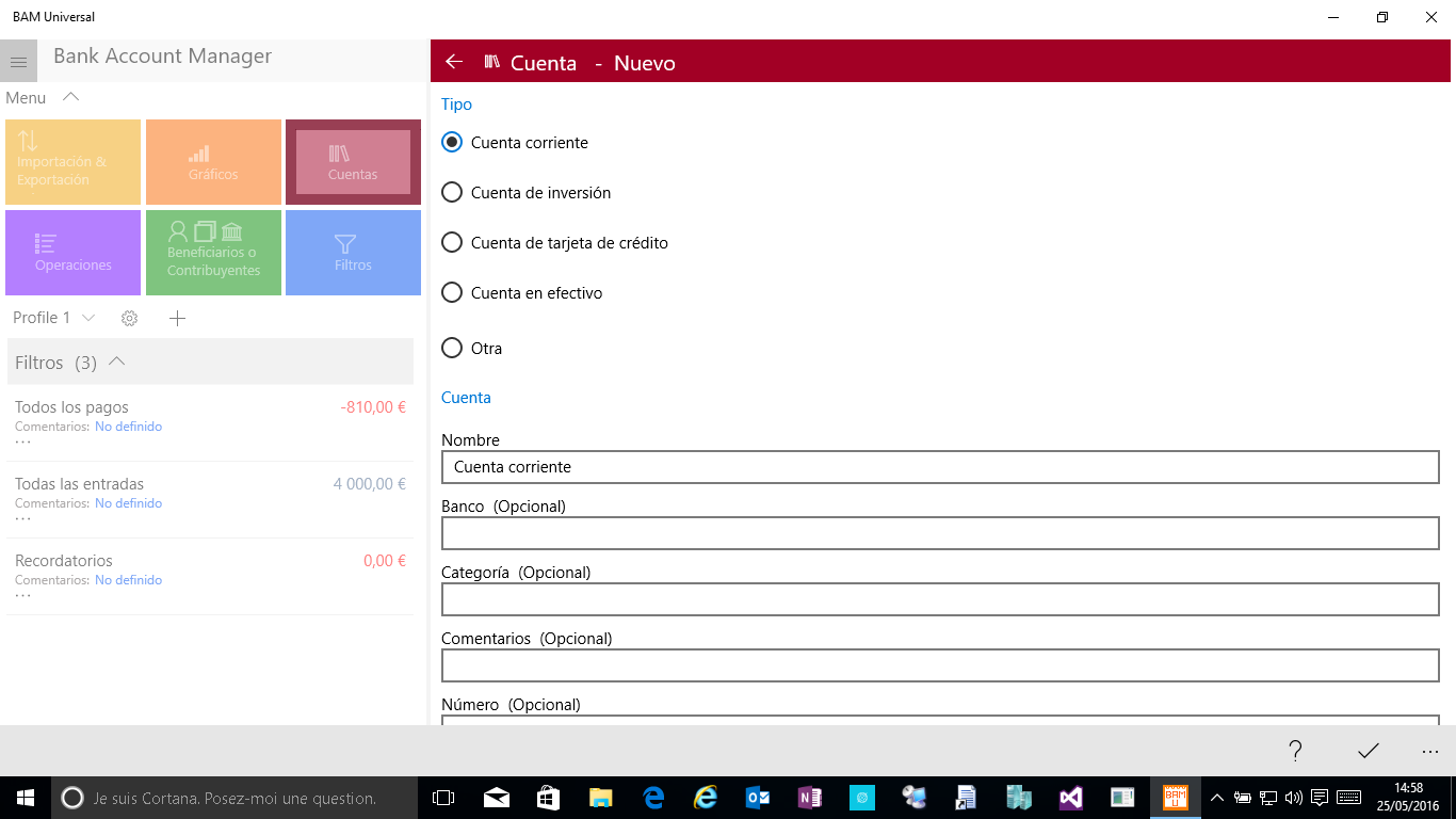 BAM Universal, la aplicación para manejar tus gastos en Windows 10
