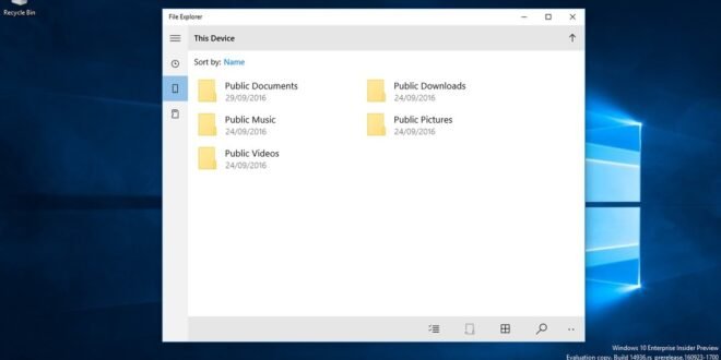 Aparecen nuevas referencias del Explorador de Archivos Universal para Windows 10 en la Build 14936