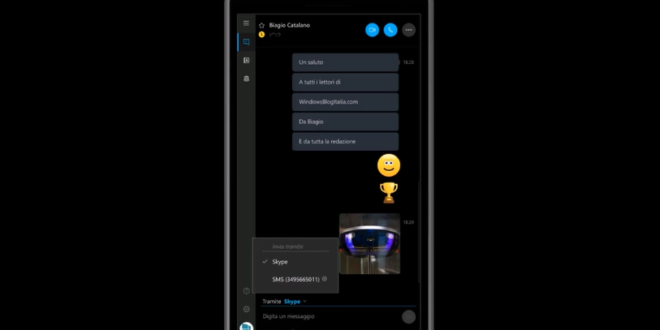 Messaging Everywhere y SMS con la aplicación de Skype UWP se muestran en video