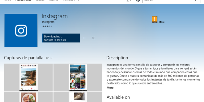 Instagram ya se encuentra disponible para Windows 10 PC