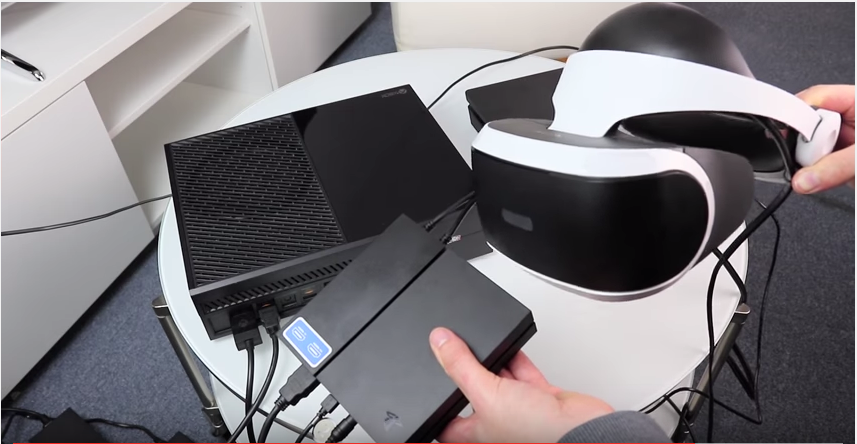 El casco de realidad virtual PlayStation VR "funcionando" con la Xbox One