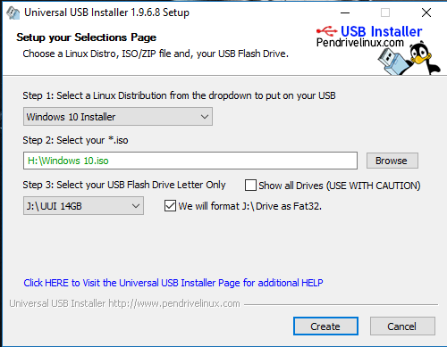 Graba imagenes de Windows en un USB facilmente con Universal USB Installer