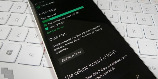 El apartado Uso de datos de Windows 10 Mobile recibe cambios estructurales