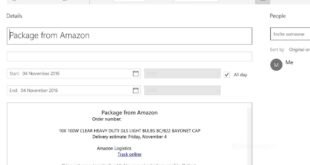 Calendario de Windows 10 ya te avisa de los envíos de Amazon