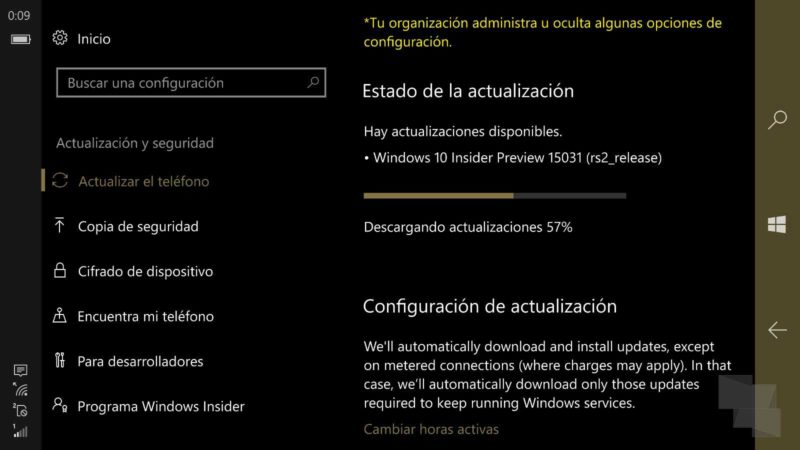 Microsoft lanza la Build 15031 de Windows 10 Mobile en el anillo rápido