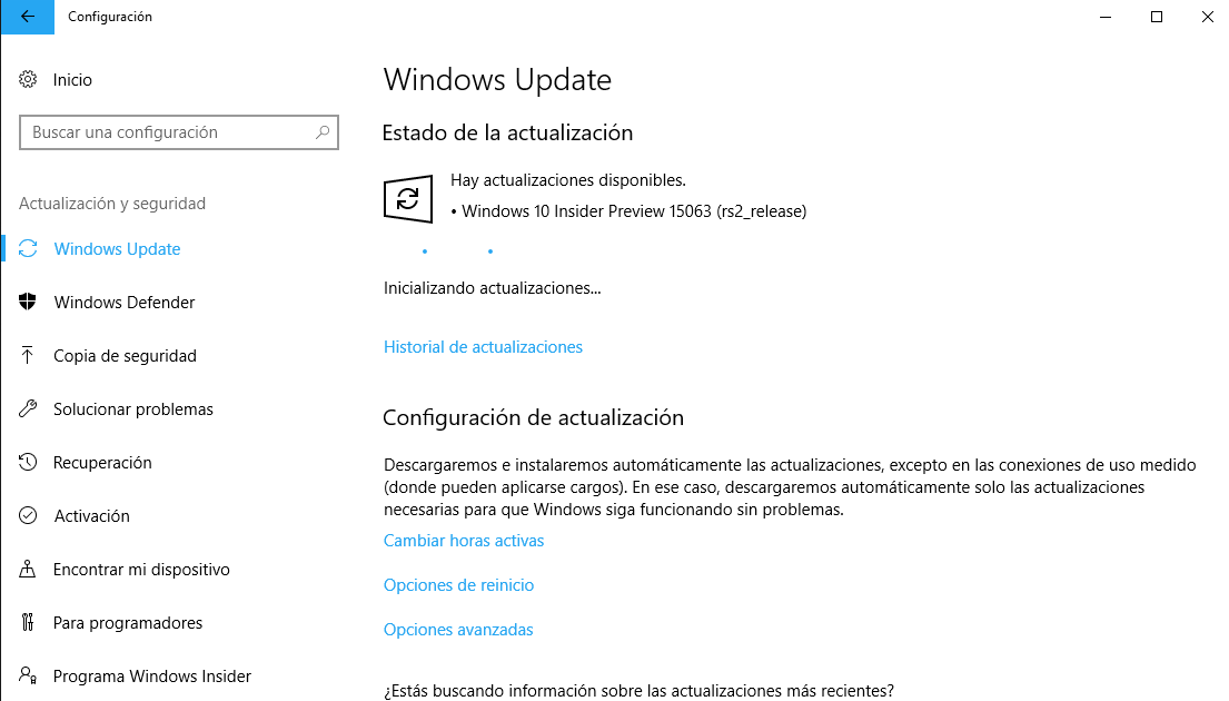 Build 15063 de Windows 10 PC y Mobile disponible en el anillo rapido