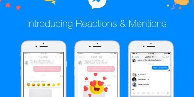 menciones reacciones messenger