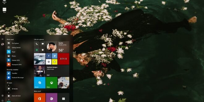 Microsoft está experimentando Neón en el menú inicio de Windows 10
