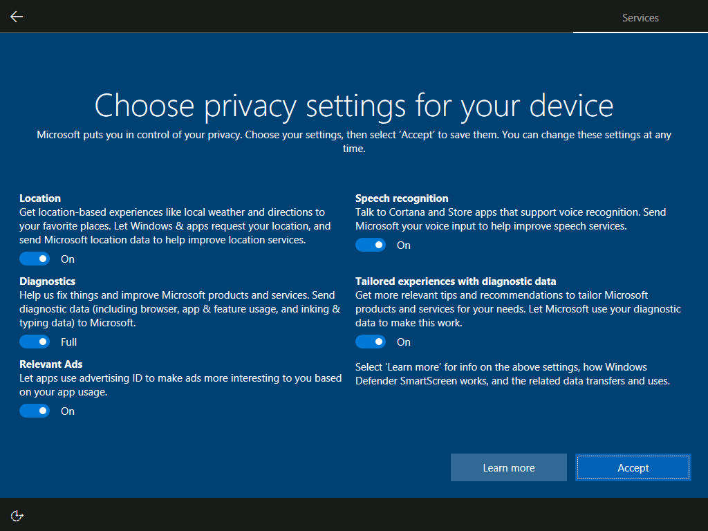 Creators Update traerá más cambios sobre la privacidad en Windows 10