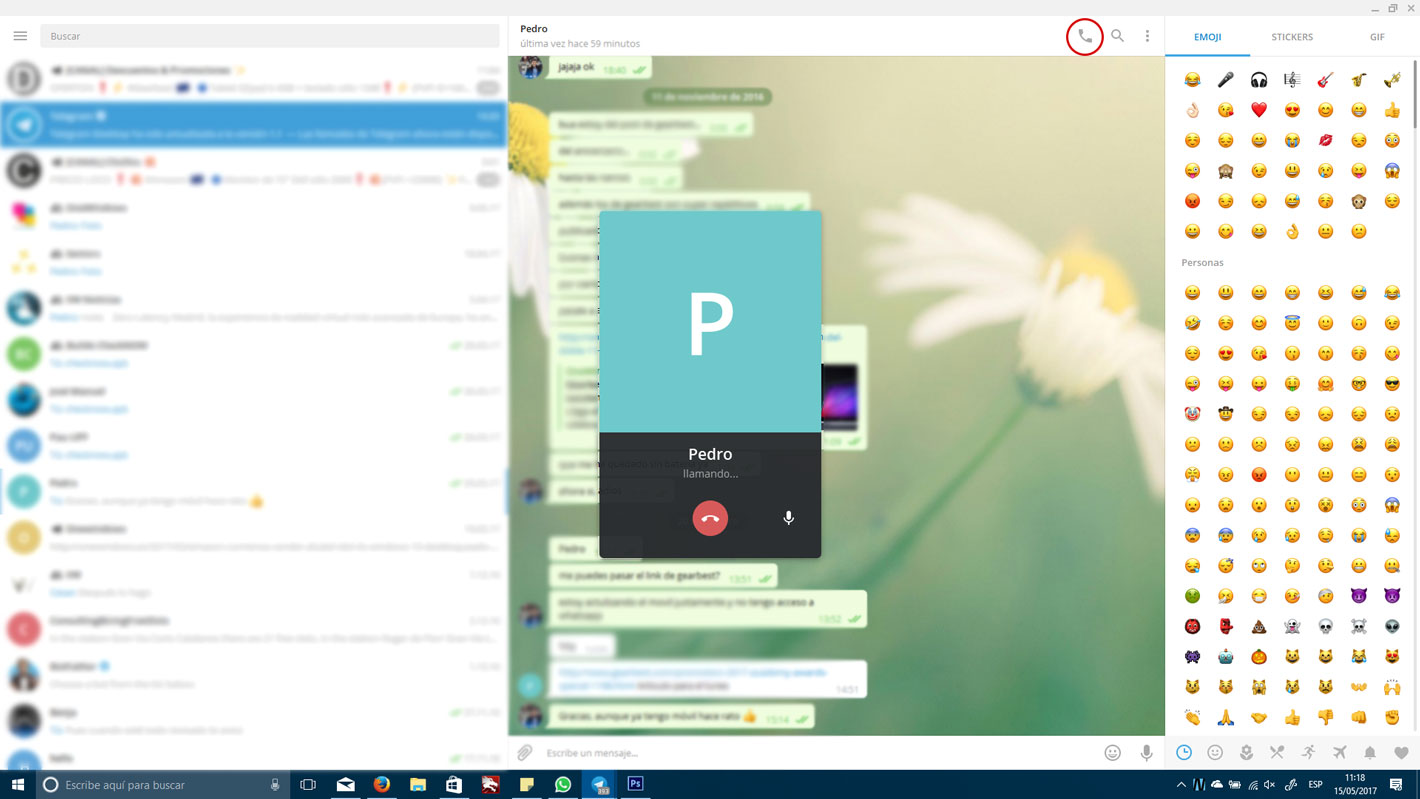 Telegram para Windows en PC's ya soporta llamadas de voz