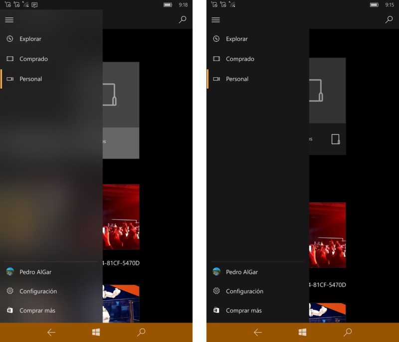Fluent Design System llega a Windows 10 Mobile en Groove Música y Películas y TV