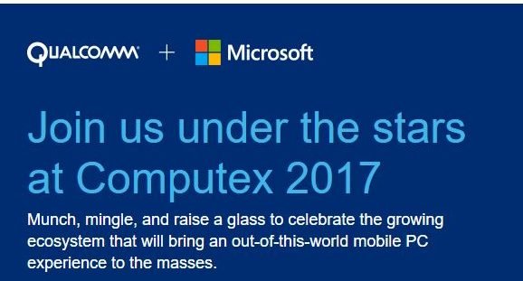 Microsoft y Qualcomm anuncian un evento para el 31 de Mayo en el Computex 2017