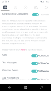 Llegan las notificaciones a Fitbit para los usuarios de Windows Insider