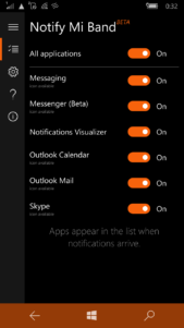 Notify Mi Band ya soporta iconos de aplicaciones en Windows 10 Mobile