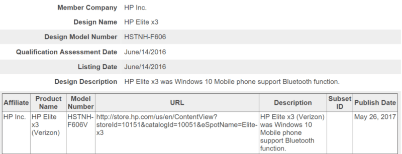 HP Elite X3 verizon