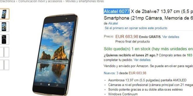 Amazon ofrece el Alcatel Idol 4 Pro en España, pero el precio no te va a gustar