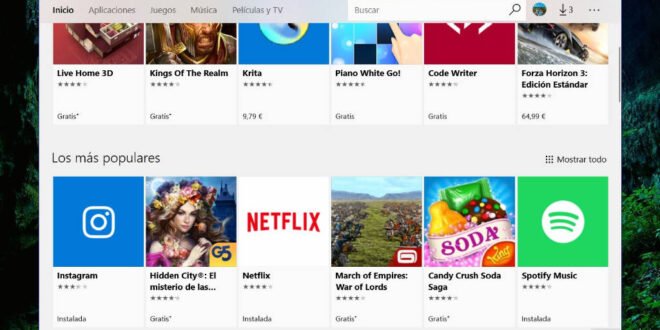 La tienda de Windows 10 se actualiza con varias novedades y mejoras en su diseño