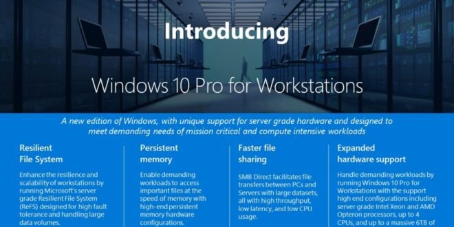 Llega Windows 10 Pro for Workstations, el sistema sigue creciendo