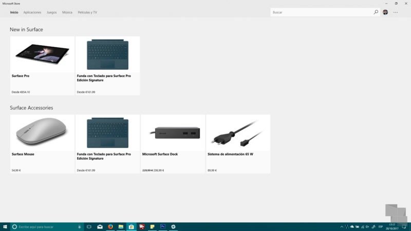 Productos Surface en la Microsoft Store de Windows 10