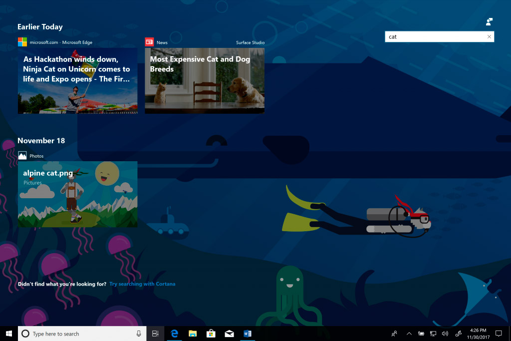 Build 17063 de Windows 10 disponible en PC para Windows Insiders, con muchas novedades