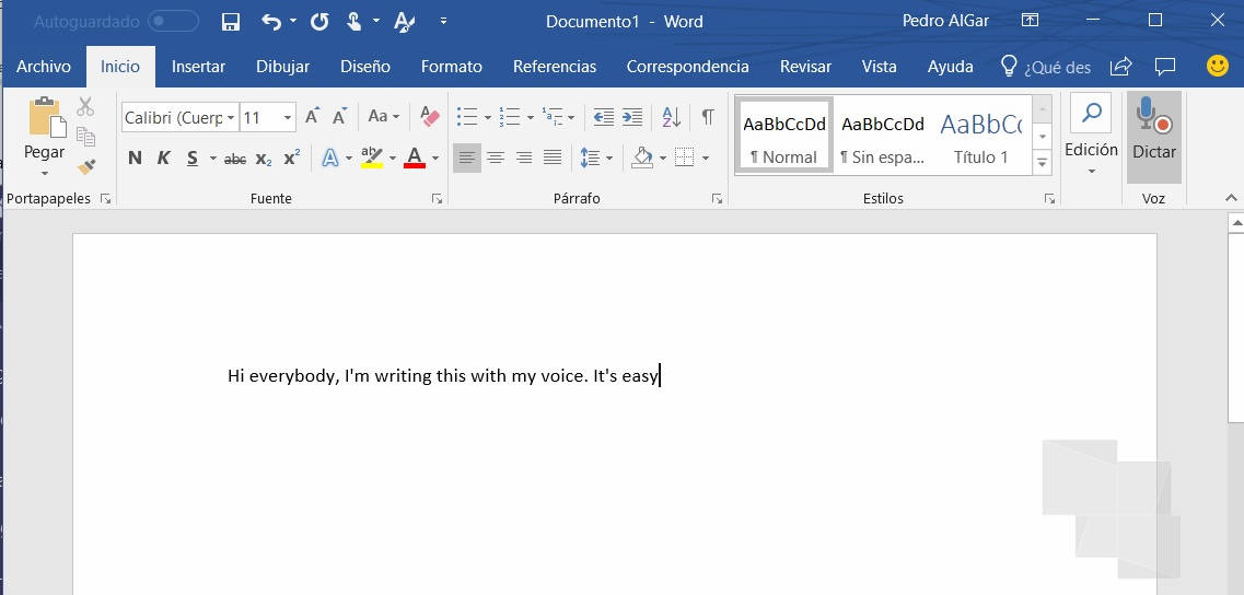 Office ya permite el dictar por voz para Word, Powerpoint y Outlook en Insider