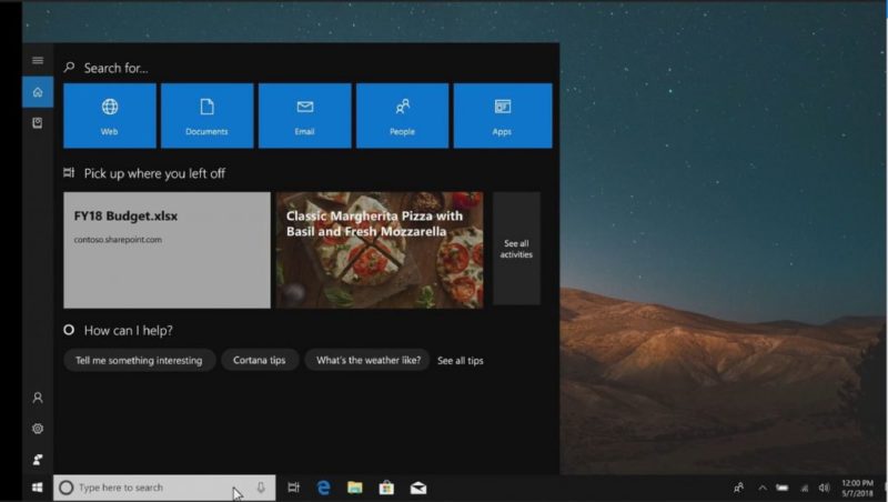 Cortana nuevamente recibirá un rediseño en su interfaz para la próxima versión de Windows 10