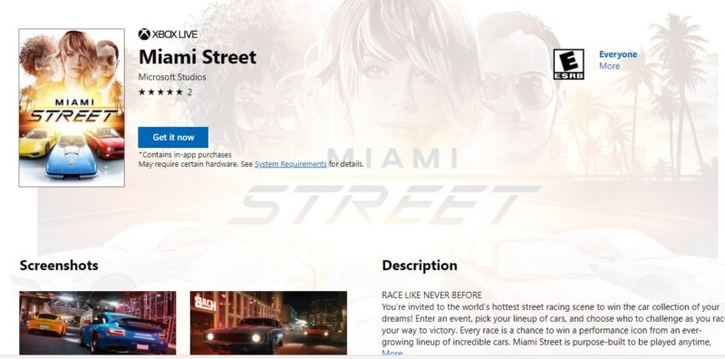 Miami Street, el nuevo exclusivo de Microsoft ya disponible en algunos países
