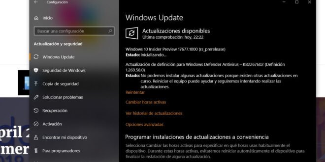 Nueva Build 17677 para el anillo rápido y Skip Ahead de Windows 10 Insider