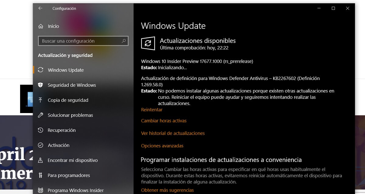 Nueva Build 17677 para el anillo rápido y Skip Ahead de Windows 10 Insider