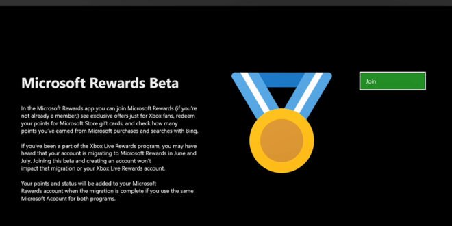 La aplicación de Microsoft Rewards comienza a llegar a Xbox en el anillo Alpha