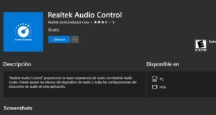 La aplicación Realtek Audio Control disponible en la Microsoft Store