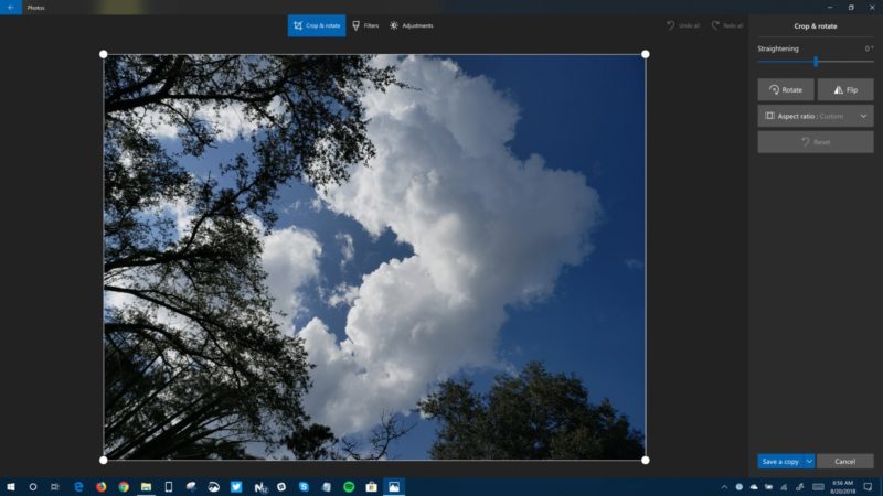 Fotos de Microsoft recibe mejoras de interfaz para la edición en el anillo rápido