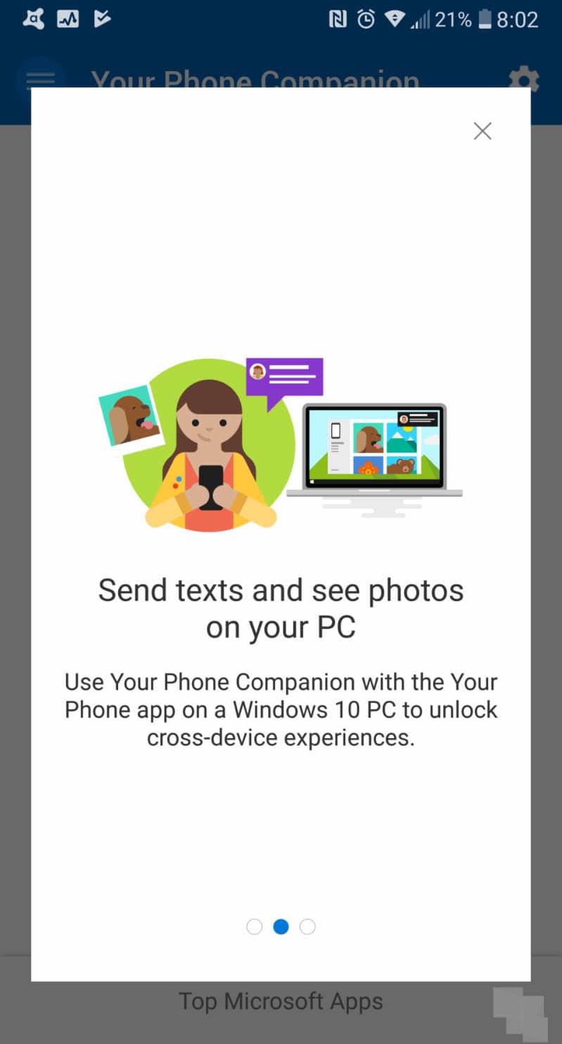 open the your phone companion app