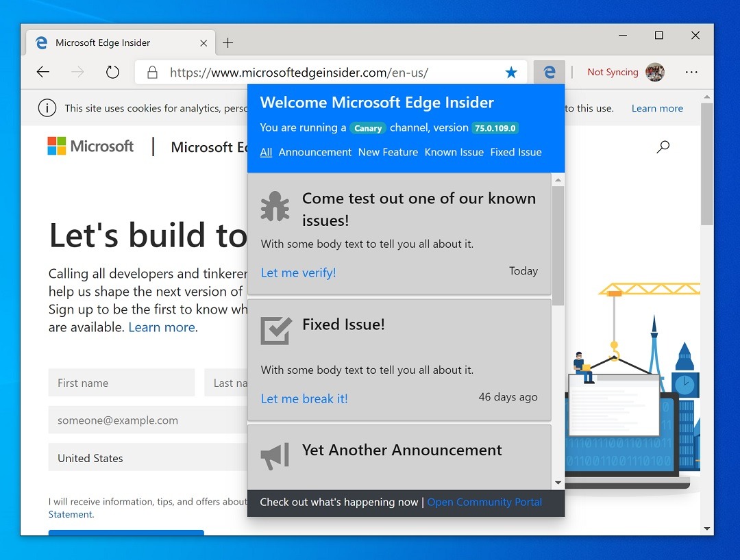 Microsoft Edge Insider, la extensión para la Preview de Edge Chromium