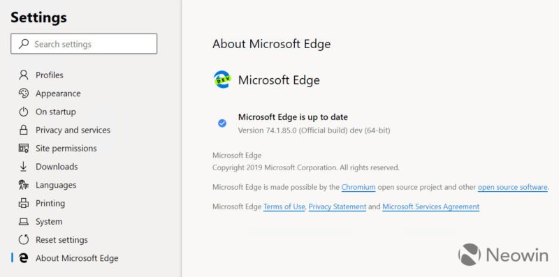 Edge Chromium de Microsoft se filtra, pero se precavido